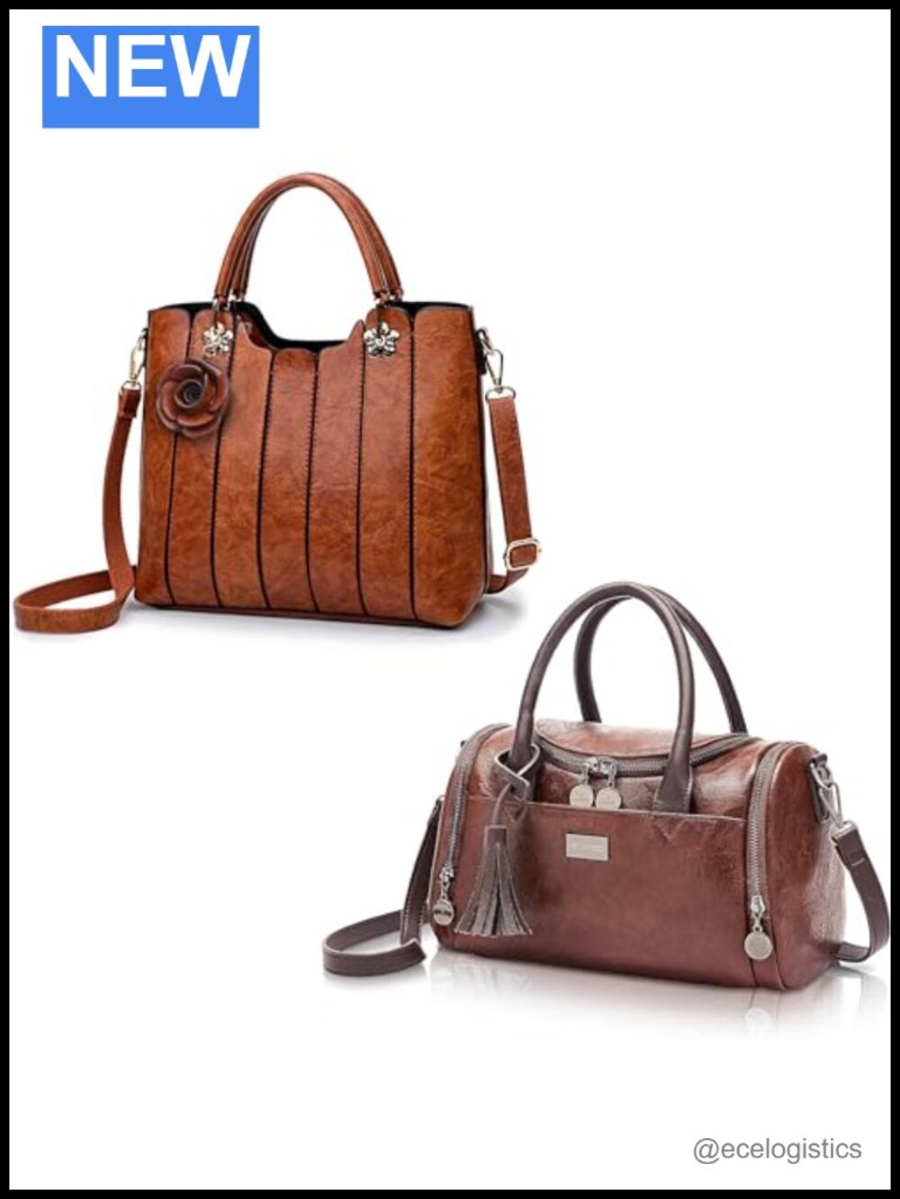 Vegan Leather Top Handle Satchel Purse 3-Way Crossbody Bag Handbag